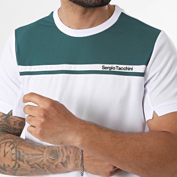 Sergio Tacchini - T-Shirt Riflesso 41408 Bianco Verde Bottiglia