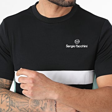 Sergio Tacchini - T-Shirt Granada 41459 Nero Verde Chiaro Bianco