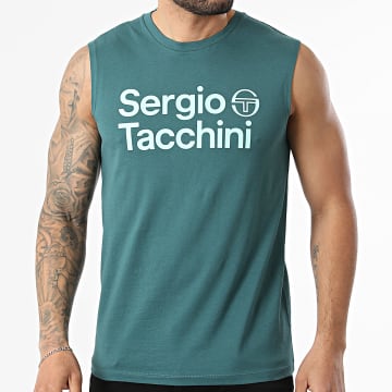 Sergio Tacchini - T-Shirt Senza Maniche Alternativa 41507 Verde Bottiglia