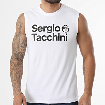 Sergio Tacchini - T-Shirt Senza Maniche Alternativa 41507 Bianco Nero