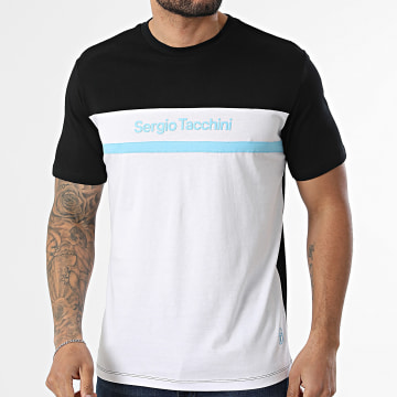 Sergio Tacchini - T-Shirt Ariete 41235 Nero Bianco Azzurro Chiaro