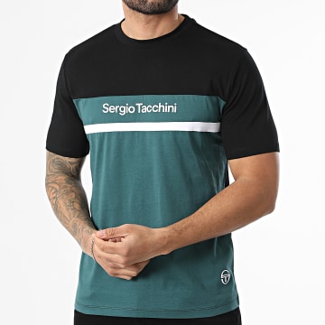 Sergio Tacchini - T-Shirt Ariete 41235 Nero Verde Bottiglia
