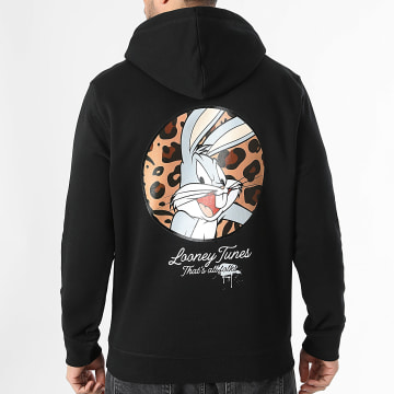 Looney Tunes - Sweat Capuche Circle Leopard Bugs Noir