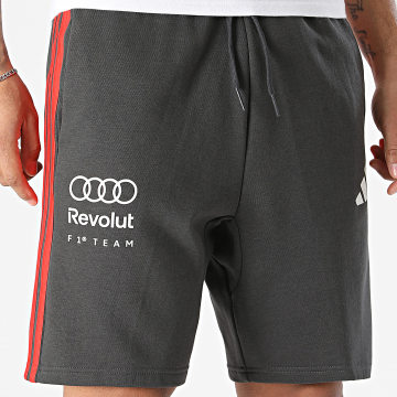 Adidas Sportswear - Short Jogging A Bandes Audi KE6786 Gris Anthracite Rouge