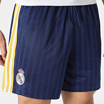 Adidas Originals - Short Jogging A Bandes Real Madrid JZ9155 Bleu Marine Jaune Blanc