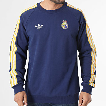 Adidas Originals - Sweat Crewneck A Bandes Real Madrid Originals KE3847 Bleu Marine