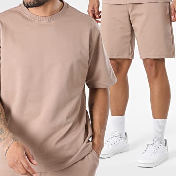 Classic Series - Completo T-Shirt E Pantaloncino Da Jogging 706 Beige Scuro