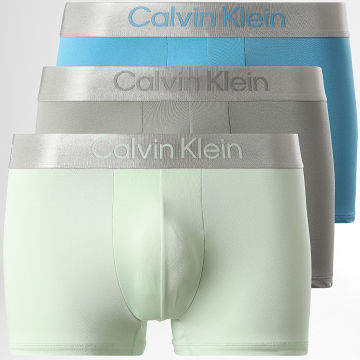 Calvin Klein - Pack de 3 Boxers NB4269 Azul Verde Claro Verde Kaki