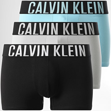 Calvin Klein - Pack van 3 Boxers NB3608A Zwart Grijs Lichtblauw