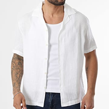 KZR - Camicia Maniche Corte In Lino 213 Bianco