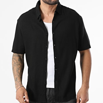 KZR - Chemise Manches Courtes En Lin 210 Noir