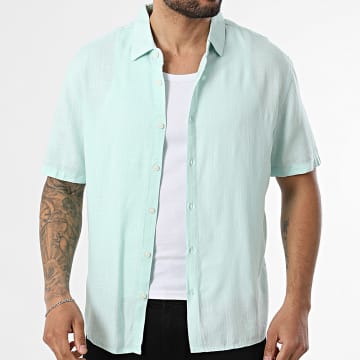 KZR - Camicia Maniche Corte In Lino 210 Verde Chiaro