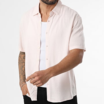 KZR - Camicia Maniche Corte In Lino 210 Rosa Chiaro