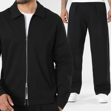 LBO - Tracksuit Jacket Double Zip And Wide Pleated Dress Trouser 2601 Black