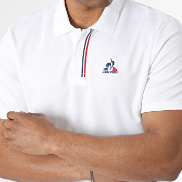 Le Coq Sportif - Polo Manches Courtes Tricolore N1 2610329 Beige Clair