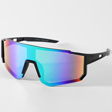 Frilivin - Occhiali da sole 050 Nero Verde Viola Arancione Iridescente