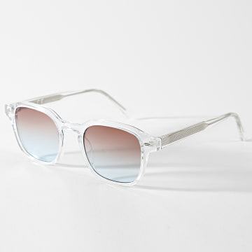 Frilivin - Sonnenbrille 004 Braun Blau Verlauf Transparent Silber