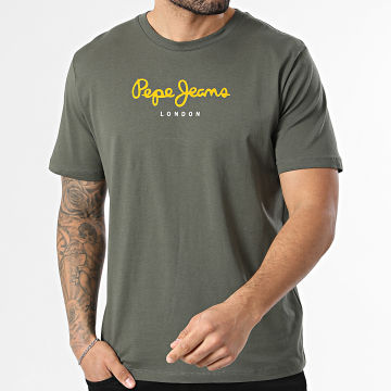 Pepe Jeans - T-Shirt Regular Fit Eggo PM5010178 Donker Groen Kaki
