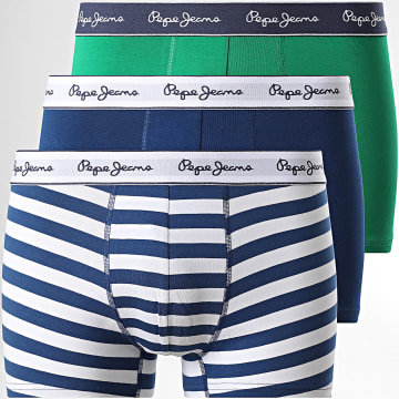 Pepe Jeans - Set van 3 Boxers PMU100007 Groen Marineblauw Wit