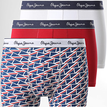 Pepe Jeans - Set van 3 Boxers PMU100003 Bordeaux Wit Marineblauw