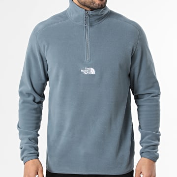 The North Face - Sudadera Polar Cuello Alto Cremallera Glacier A8HRW Azul Gris