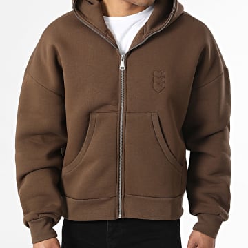 ADJ - Sweat Capuche Zippé 925 Marron