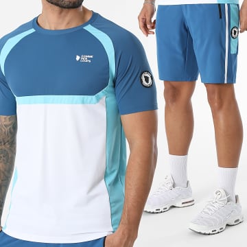 Comme Des Loups - Conjunto T-Shirt E Calção de treino Master Azul Marinho Azul Claro Branco