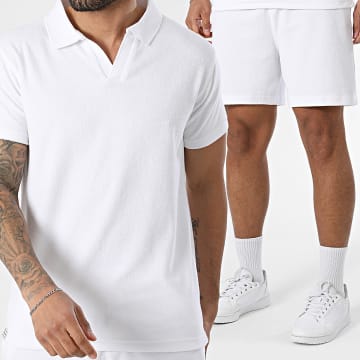 Deeluxe - Conjunto Polo Manga Curta Gola V E Calção De Treino T2509M 06T758M Branco