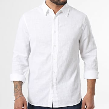 Frilivin - Camisa Mangas Largas de Lino 596 Blanco