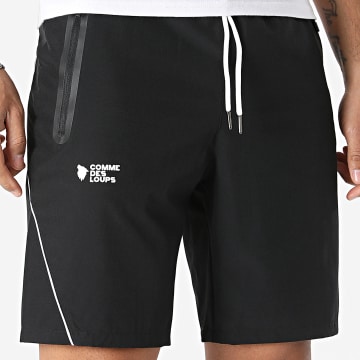 Comme Des Loups - Pantalón Corto de chándal Melbourne Negro Blanco