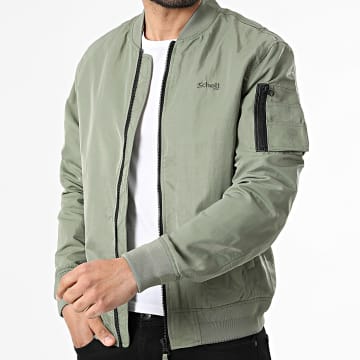Schott NYC - Chaqueta Bomber Zippée Airsoft Verde Caqui