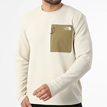 The North Face - Sweat Crewneck Waffle Kecha A8CS9 Beige Clair Vert Kaki