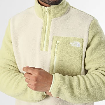 The North Face - Sudadera Cuello con Cremallera Polar Yumiori A883S Beige Verde