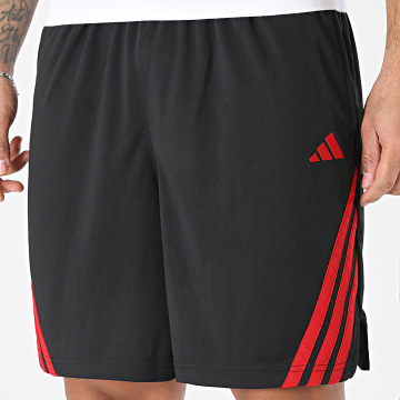 Adidas Sportswear - Short Jogging A Bandes 3 Stripes JN4734 Noir Rouge