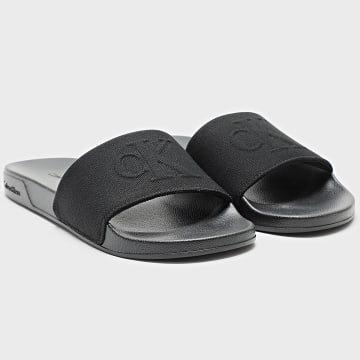 Calvin Klein - Chanclas Essential Slide HF Monogram CV 2109 Triple Black