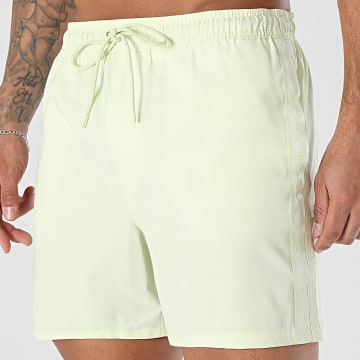 Calvin Klein - Pantalón Corto de baño a rayas con cordón Core 61002 Verde Claro