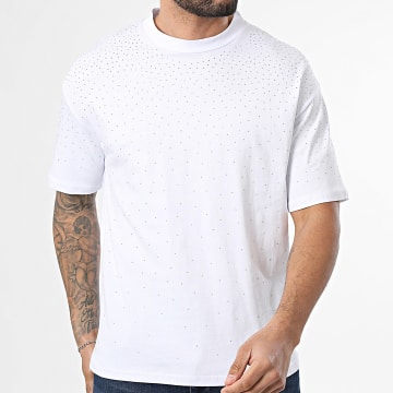 Frilivin - Tee Shirt A Strass 007 Blanc