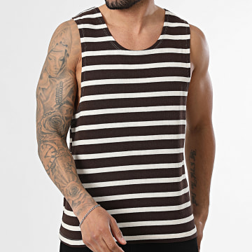 Frilivin - Débardeur A Rayures 327 Beige Marron