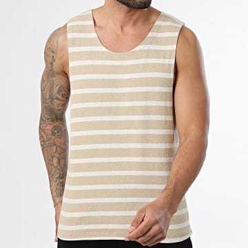 Frilivin - Débardeur A Rayures 327 Beige