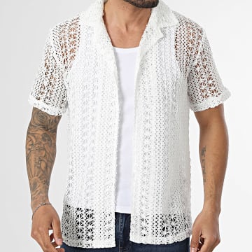 Frilivin - Chemise Manches Courtes Ajourée G17 Blanc