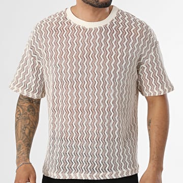 Frilivin - Tee Shirt Ajouré 554 Beige Clair Camel