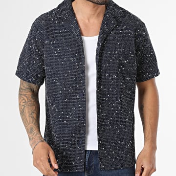 Frilivin - Chemise Manches Courtes Texturé 630 Bleu Marine