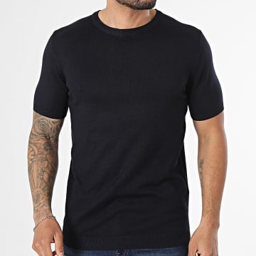 Frilivin - Tee Shirt En Maille 607 Bleu Marine Foncé