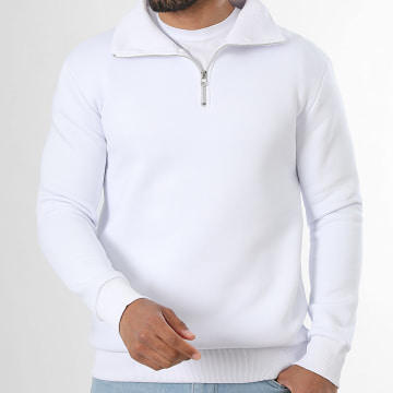 LBO - Camisola com Capuz Gola Alta com Zíper 4197 Branco