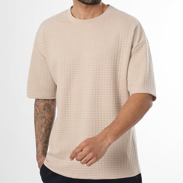 LBO - Tee Shirt Texturé Square Large 2610 Beige