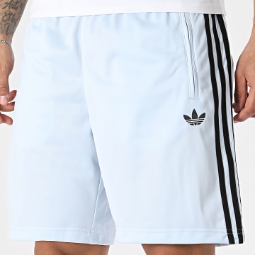 Adidas Originals - Short Jogging A Bandes Firebird KD0443 Bleu Clair Noir