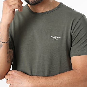 Pepe Jeans - T-Shirt Slim Original Basic PM5010180 Groen Kaki