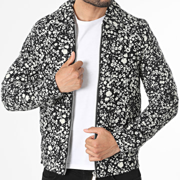 Frilivin - Chaqueta con cremallera R93 Negro Beige Claro