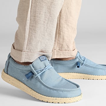 Hey Dude - Mocassins Wally Stretch Canvas Faded Denim Boulder Tan