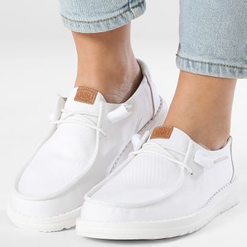 Hey Dude - Mocassins Femme Wendy Stretch Canvas White